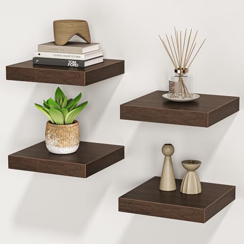 Square Floating Shelves for Wall (4 Count)