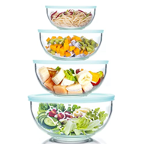 8 Piece Glass Bowls with Lids (8 Count)