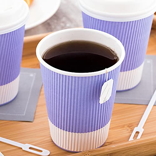 Ripple Wall Coffee Cups 25 Count 12 Ounce Insulated Light Purple Paper Cups