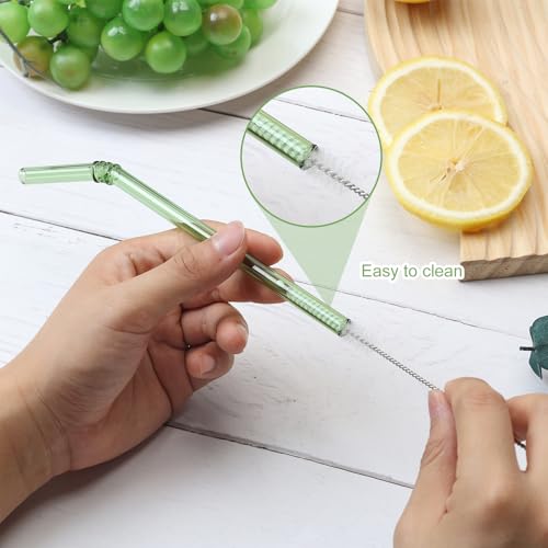 Curved Stained Glass Straws with Designs (6 Count)