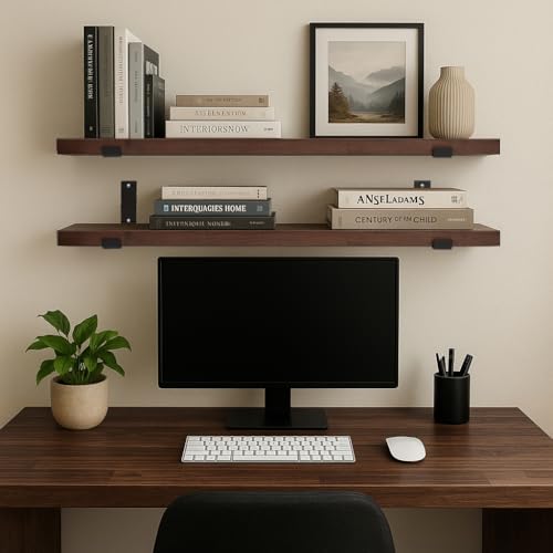 Floating Shelves for Wall Mounted Book Shelf Hanging Shelves Floating Bookshelf for Bedroom (2 Count)