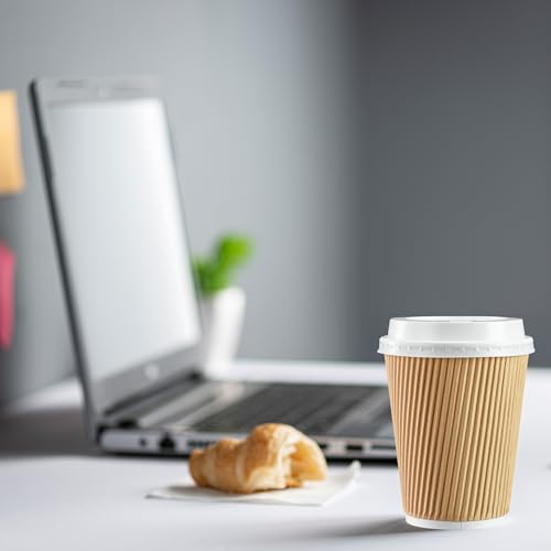 12 oz. 100 Count Insulated Kraft Ripple Paper Hot Cups