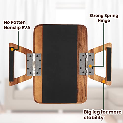 Large Acacia Wood Couch Arm Table