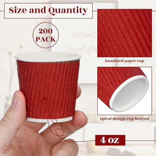 200 Pcs 4 oz Disposable Espresso Coffee Cups