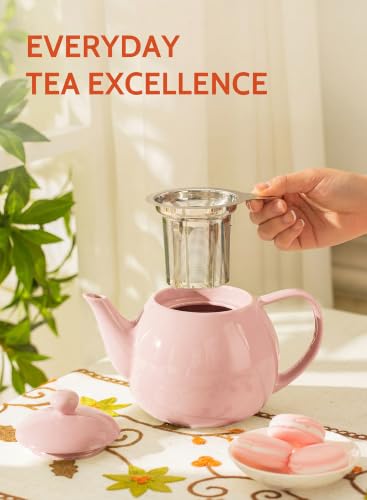Porcelain Teapot 27 oz with Infuser for Loose Leaf Tea
