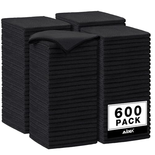 Microfiber Cleaning Cloth Black (600 Count)