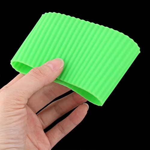 Silicone Nonslip Glass Bottle Mug Cup Sleeve Protector Cover Green