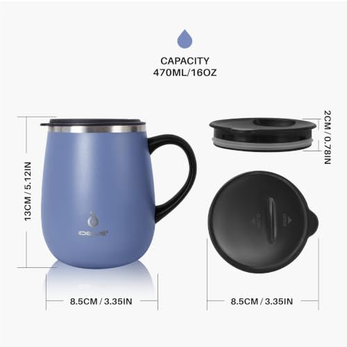 16 oz Insulated Coffee Mug with Lid and Handle