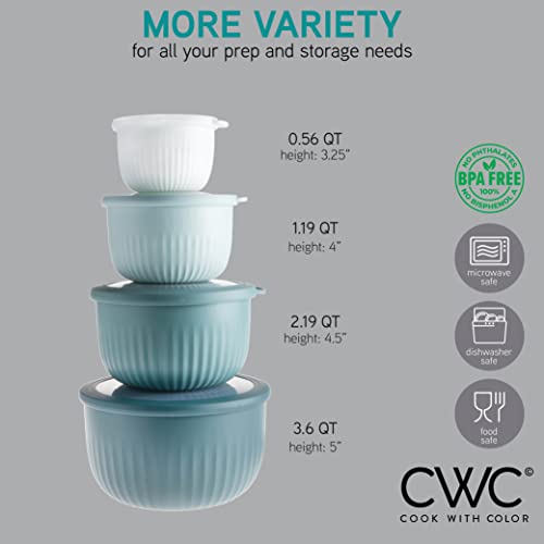 4pc Plastic Mixing Bowl Set with Lids