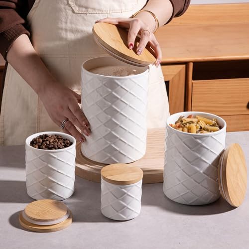 Sweejar Ceramic Canisters Sets for Kitchen Countertop