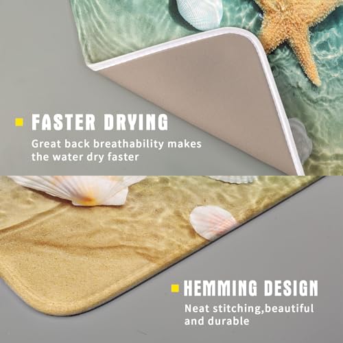 Summer Beach Style Dish Drying Mat for Kitchen Counter