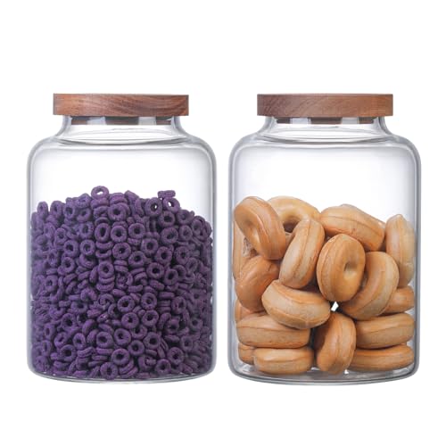 Large Glass Jar with Lid Set of 2