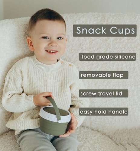 No Spill Silicone Toddler Snack Containers (12 Ounce)