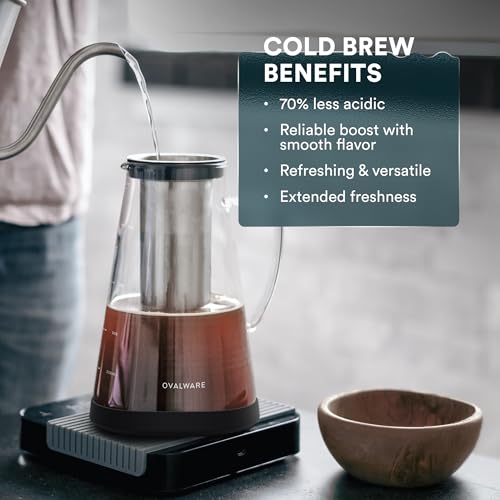 Airtight Cold Brew Coffee Maker with Tea Infuser & Spout 1.0L