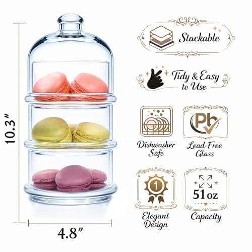 3 Tier Glass Jars with Lid