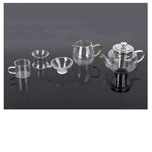 Tea Set Gift Set Kettle Home Office Thickened tability Glass Teapot Set with 6 Glass Cup Auspicious Clouds