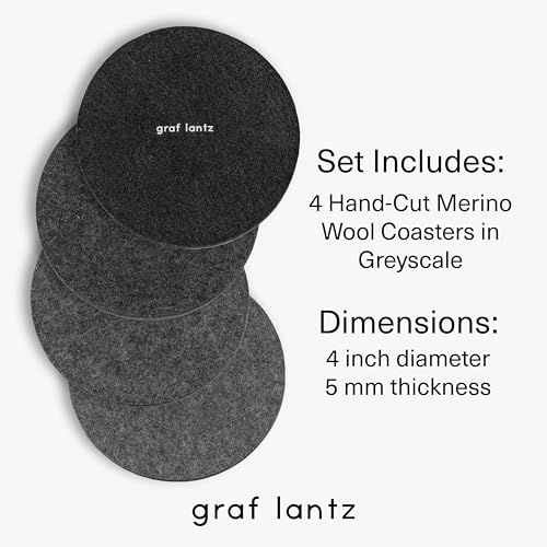 Bierfilzl Merino Wool Round Coasters Set of 4 (4 Count)