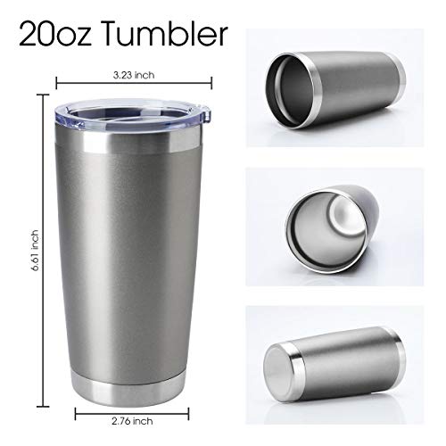20oz Tumblers Bulk Stainless Steel Cup with Lid Double Wall Vacuum Insulated Coffee Mug for Cold & Hot Drinks 1 Pack