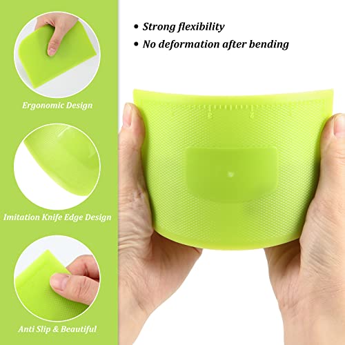 4 Piece Plastic Dough Scraper Bowl Scraper Flexible Multipurpose Food Spatula Plastic Daigh Cutter for Bread Cake Dough Fondant Icing (4 Count)