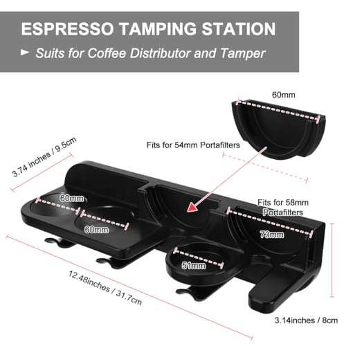 Espresso Tamper Holder Station Laelr Wall Mounted Coffee Station Organizer Coffee Distributor & Tamper 54mm
