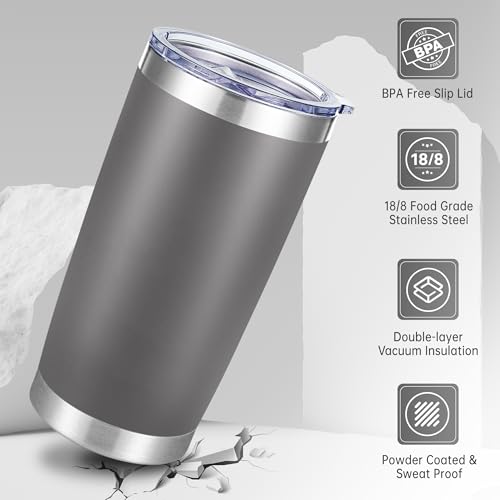 20 oz Tumblers Bulk Stainless Steel Tumbler with Lid (12 Count)