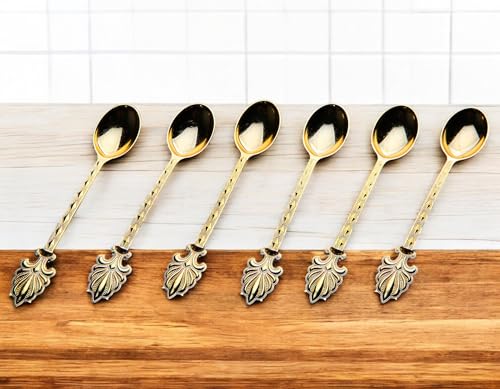 Decorative Zamac Tea Spoons Set (6 Count)