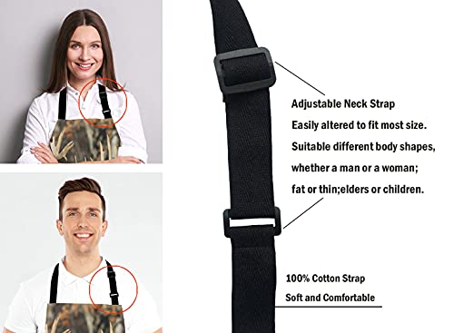 Deer Grass Hunting Bib Apron with Adjustable Neck for Men Women