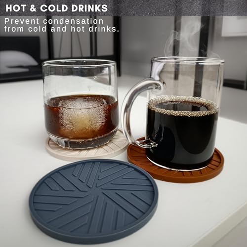 Silicone Coasters Set of 6 with Modern Patterns (6 Count)