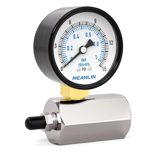 0 15Psi 2" Steel Double Graduated Air Test Pressure gauges