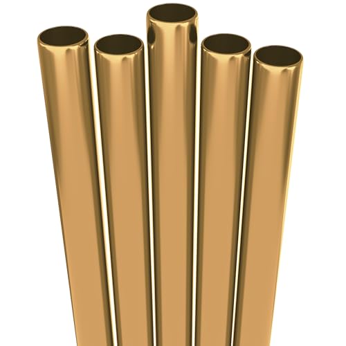 5 Super Extra Wide Boba Straws Stainless Steel. 10.23" Long Metal Straws Reusable Fat Thick Large Jumbo for Smoothies (5 Count)