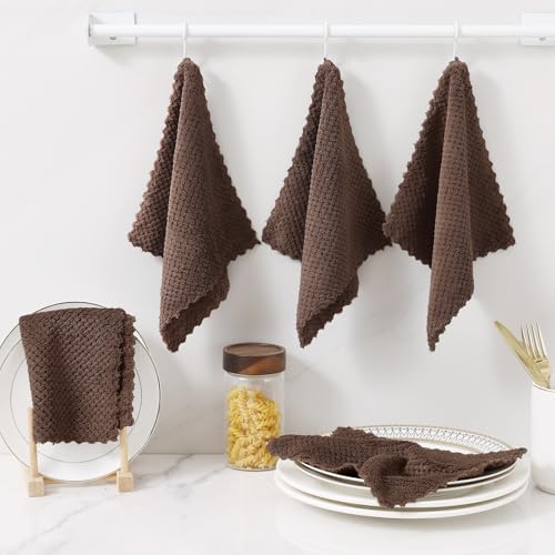 12 Pack Coral Velvet Kitchen Dish Cloths (12 Count)