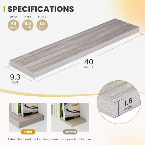 40 Inch Floating Shelves (2 Count)