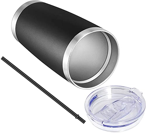 20oz Tumbler with Lid and Straw Stainless Steel Tumbler Cup Bulk Vacuum Insulated Double Wall Travel Coffee Mug Powder Coated Coffee Cup (12 Count)