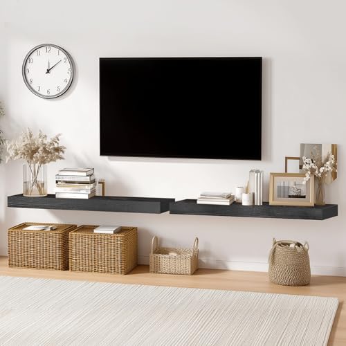 Solid Wood Floating Shelves (2 Count)