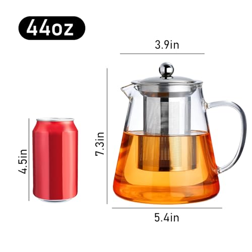 Glass Teapot Stovetop 44 OZ