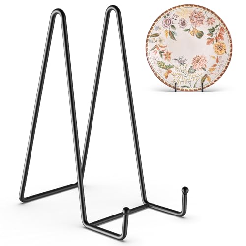 3 Pack 10 Inch Plate Stands for Display Metal Picture Stand Plate Holder (3 Count)