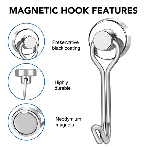 Magnetic Hooks Magnet Hook for Cruise Cabins Fridge 30LBS 20Pack (20 Count)