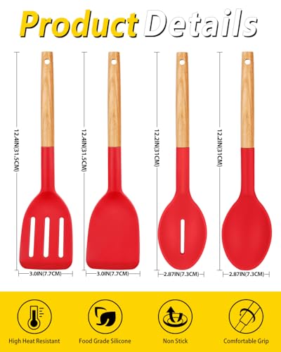 Pack of 4 Silicone Cooking Utensils Set (4 Count)