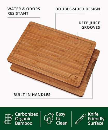 Wooden Cutting Boards for Kitchen Meal Prep & Serving (3 Count)