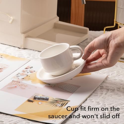 Sweejar Porcelain Espresso Cups with Saucers
