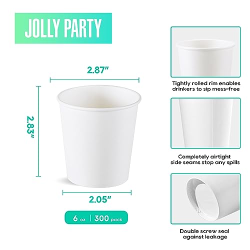 300 Pack 6 oz Disposable Paper Coffee Cup (300 Count)