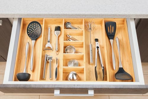 Extra Large Expandable Kitchen Drawer Organizer for Utensil and Junk
