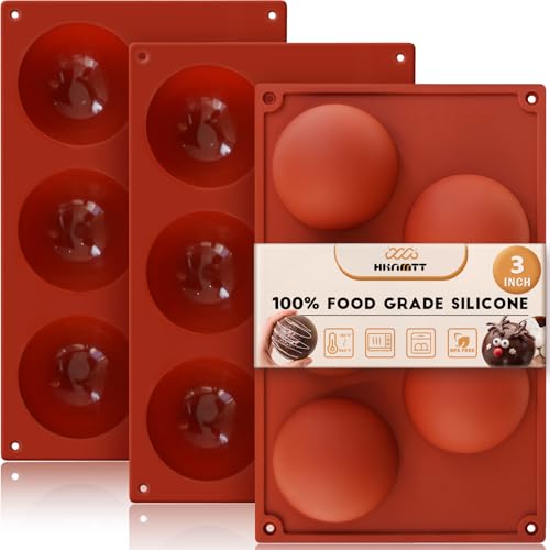 Hemisphere Silicone Molds 3 Inch for Hot Cocoa Chocolate Bombs Valentines Semi Ball Making Kit Cake Decor Mould