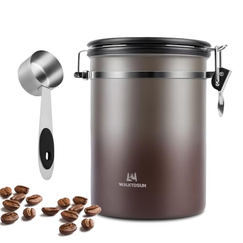 Coffee Canister Airtight Storage Container Stainless Steel Coffee Jar with Scoop