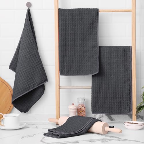 Microfiber Waffle Weave Kitchen Towels (6 Count)
