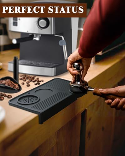 Upgraded Silicone Tamping Mat & Coffee Brush