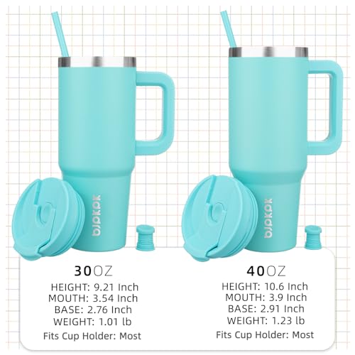 30 oz Insulated Tumbler with Handle & Straw