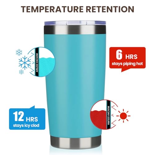 20oz Tumbler 12 Pack Double Wall Vacuum Insulated Travel Mug Bulk (7 Count)