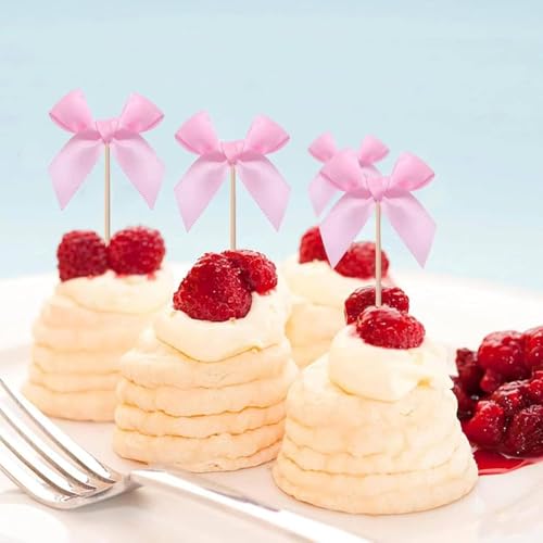Pink Bow Cupcake Toppers