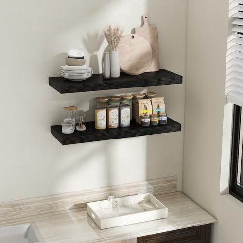 36 Inch Black Floating Shelves for Wall (2 Count)
